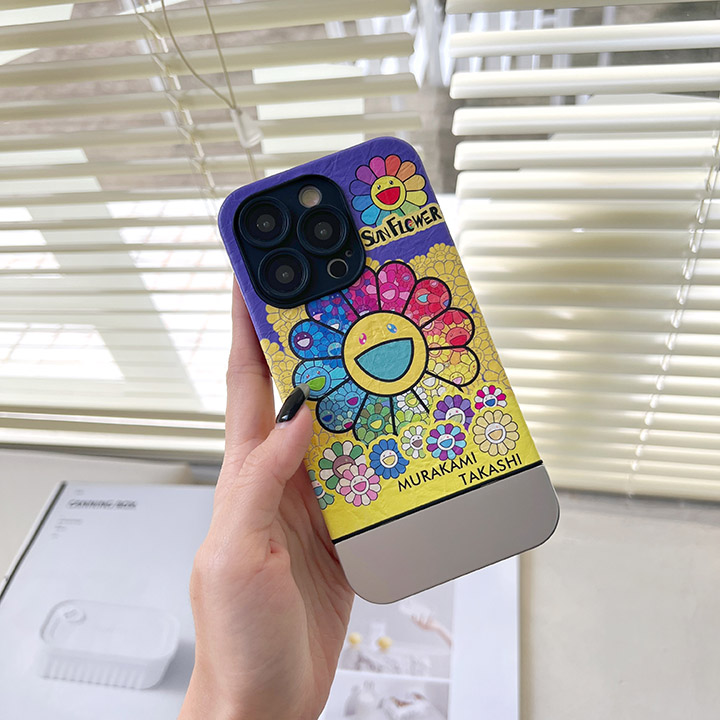 murakami sunflower風 iphone15プロ カバー 